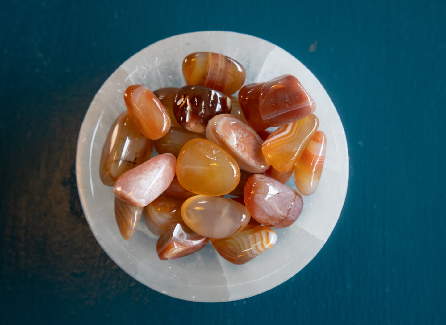 Banded Carnelian Tumbled