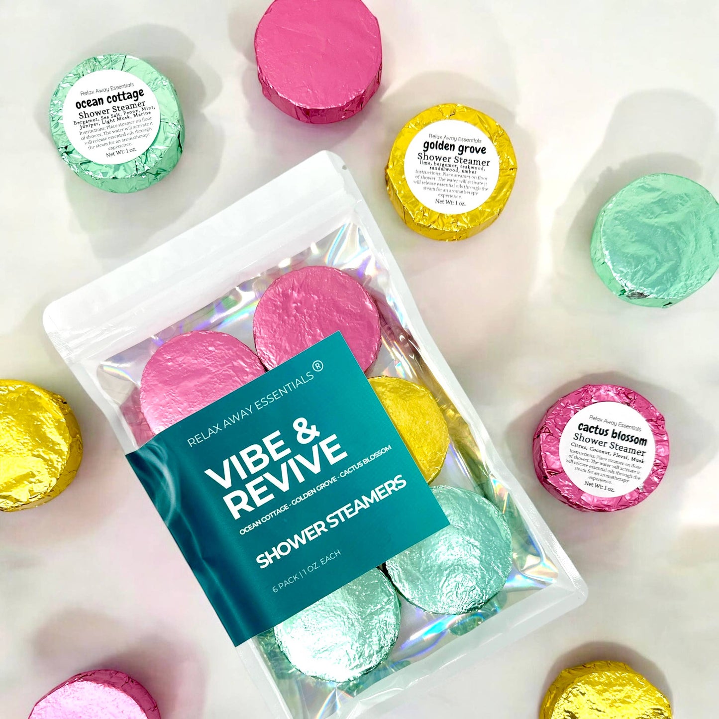 Vibe and Revive Shower Steamers - 6 Pack