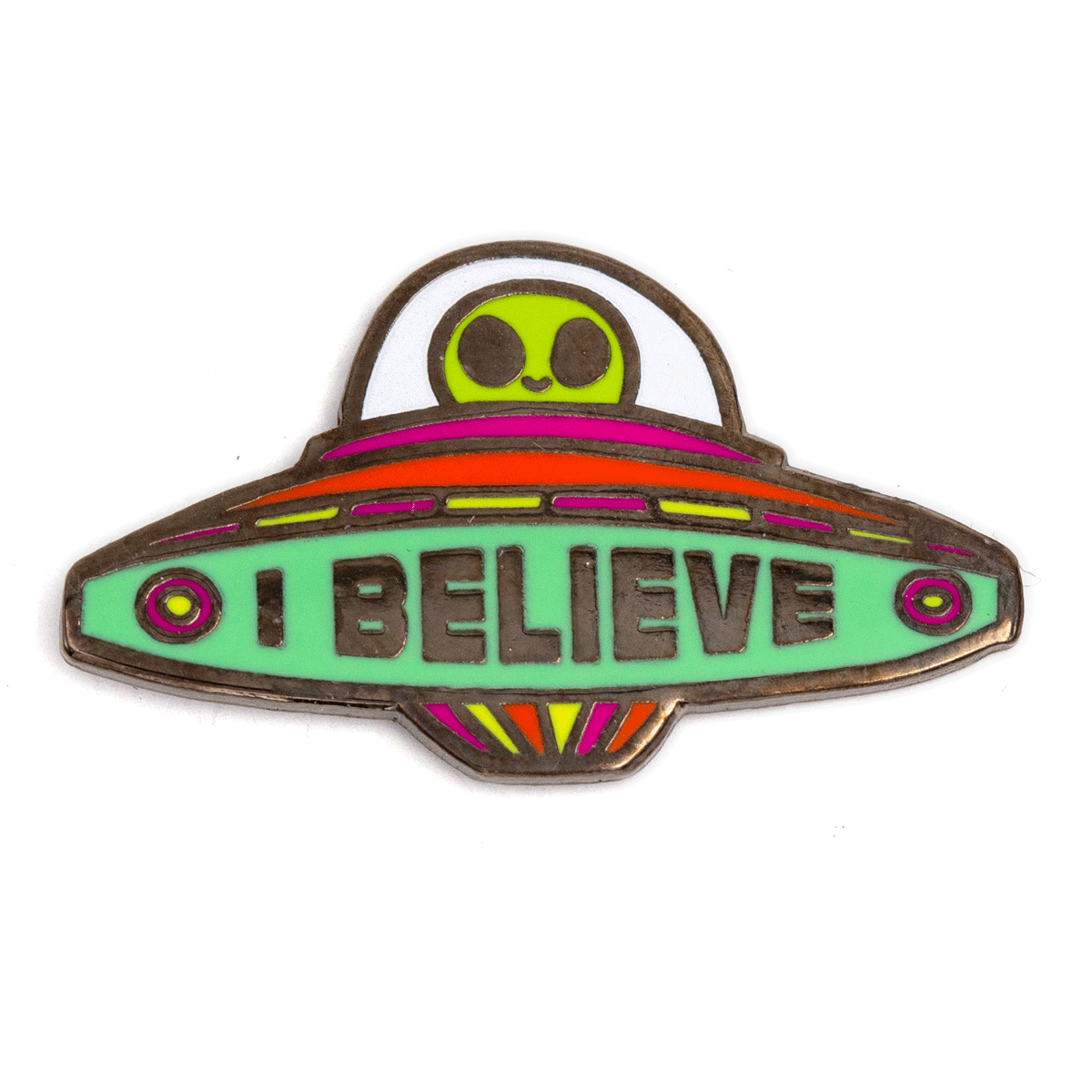 I Believe Alien UFO Enamel Pin