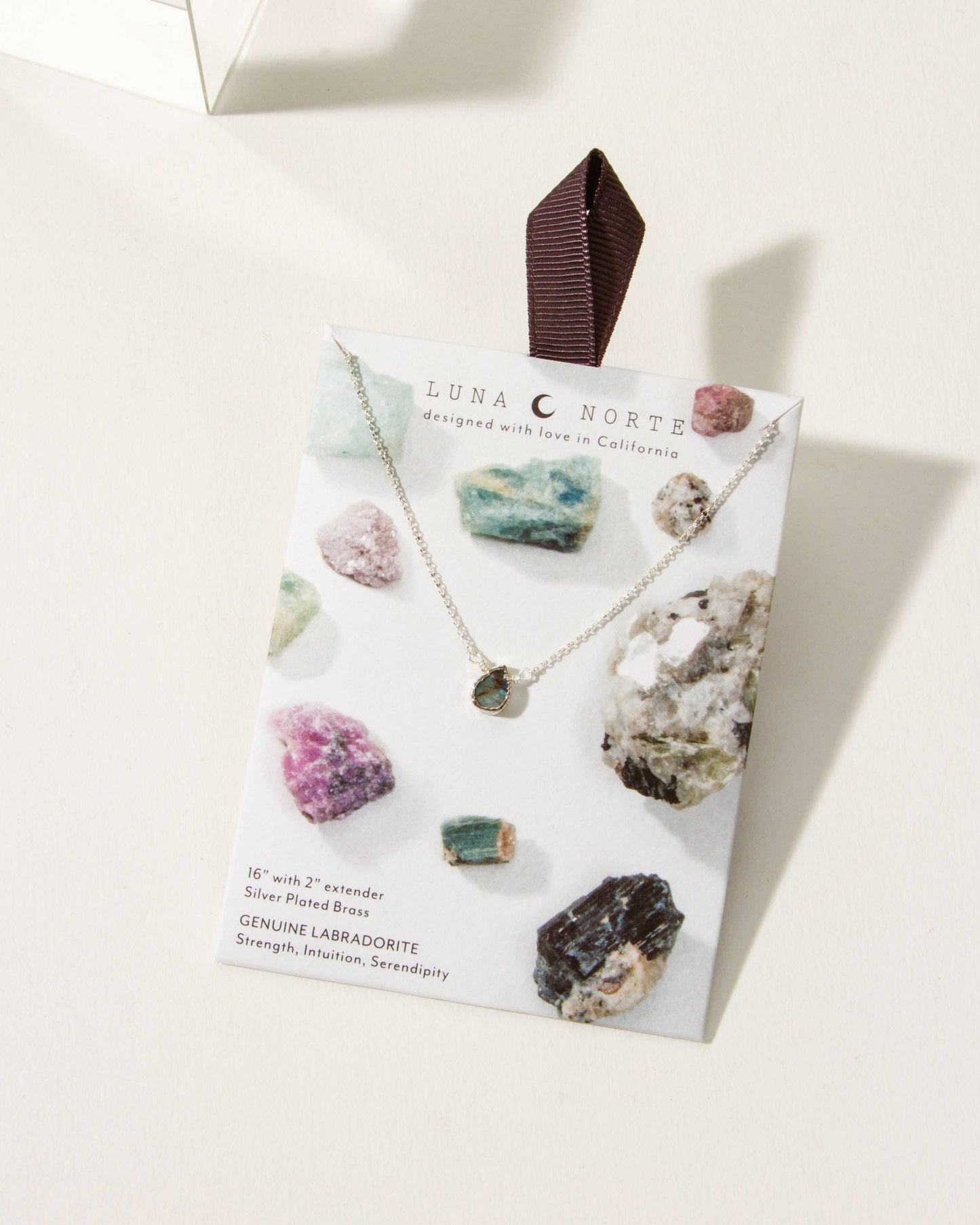 Silver Delicate Gemstone Necklace- Labradorite