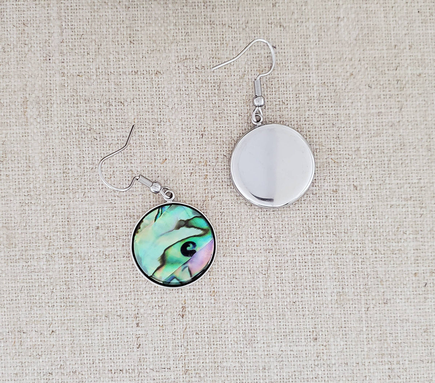 Abalone Shell Circle Earrings