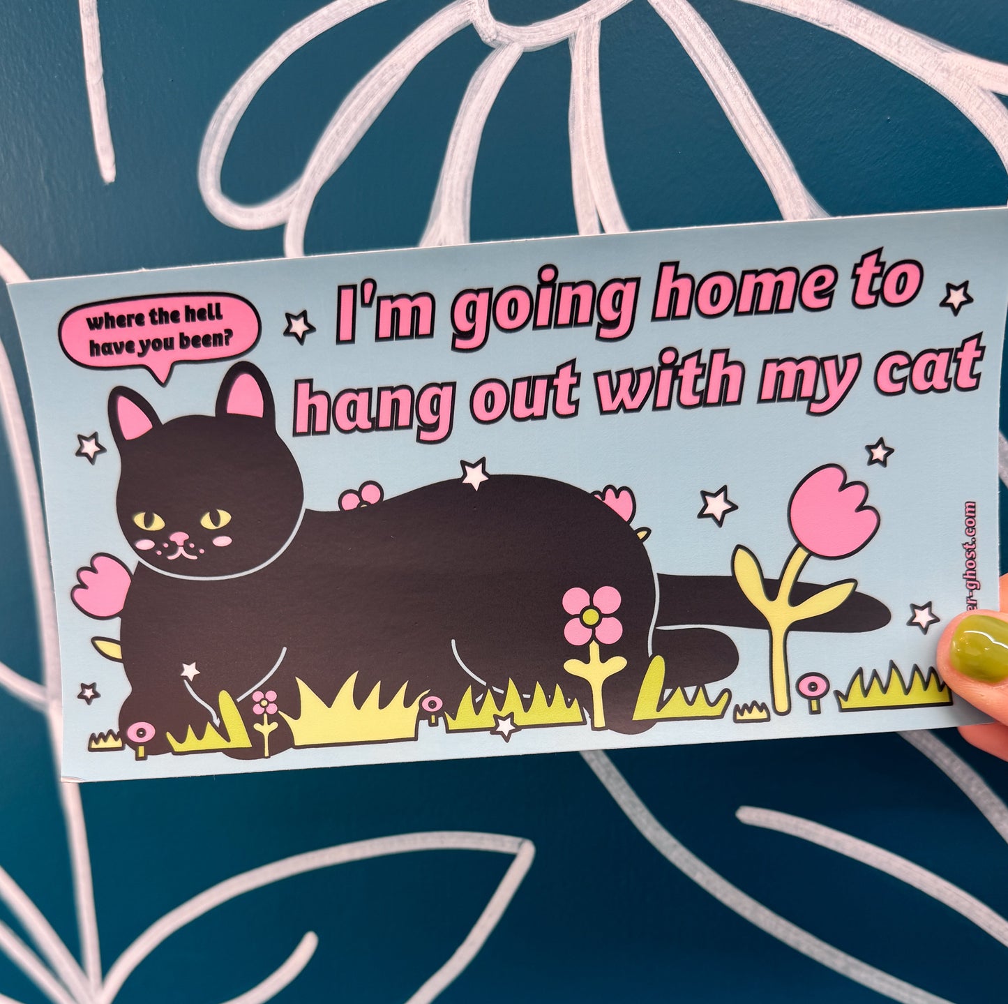 Hang Out With My Cat Bumper Sticker