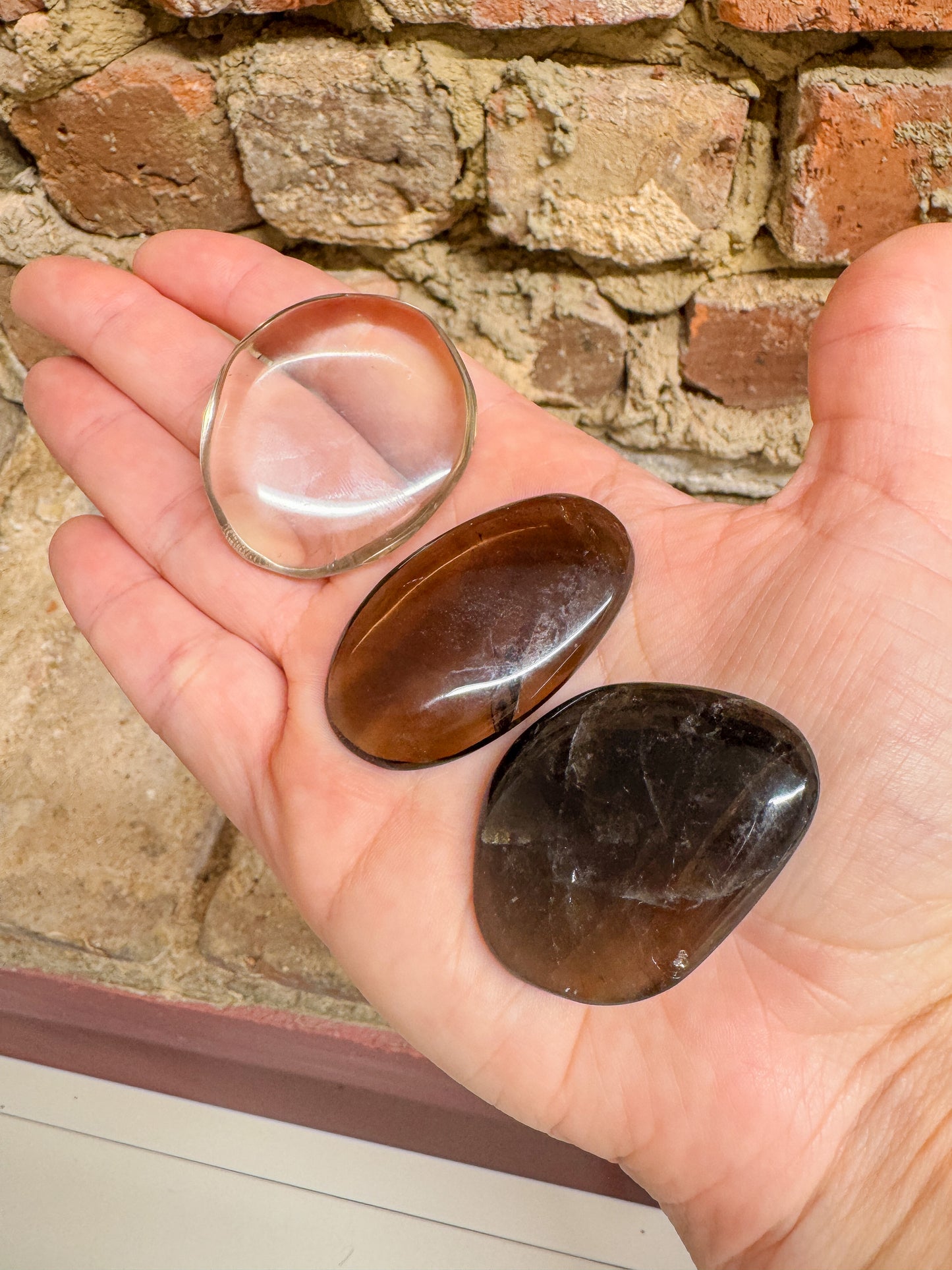 Smoky Quartz Palm - Flat