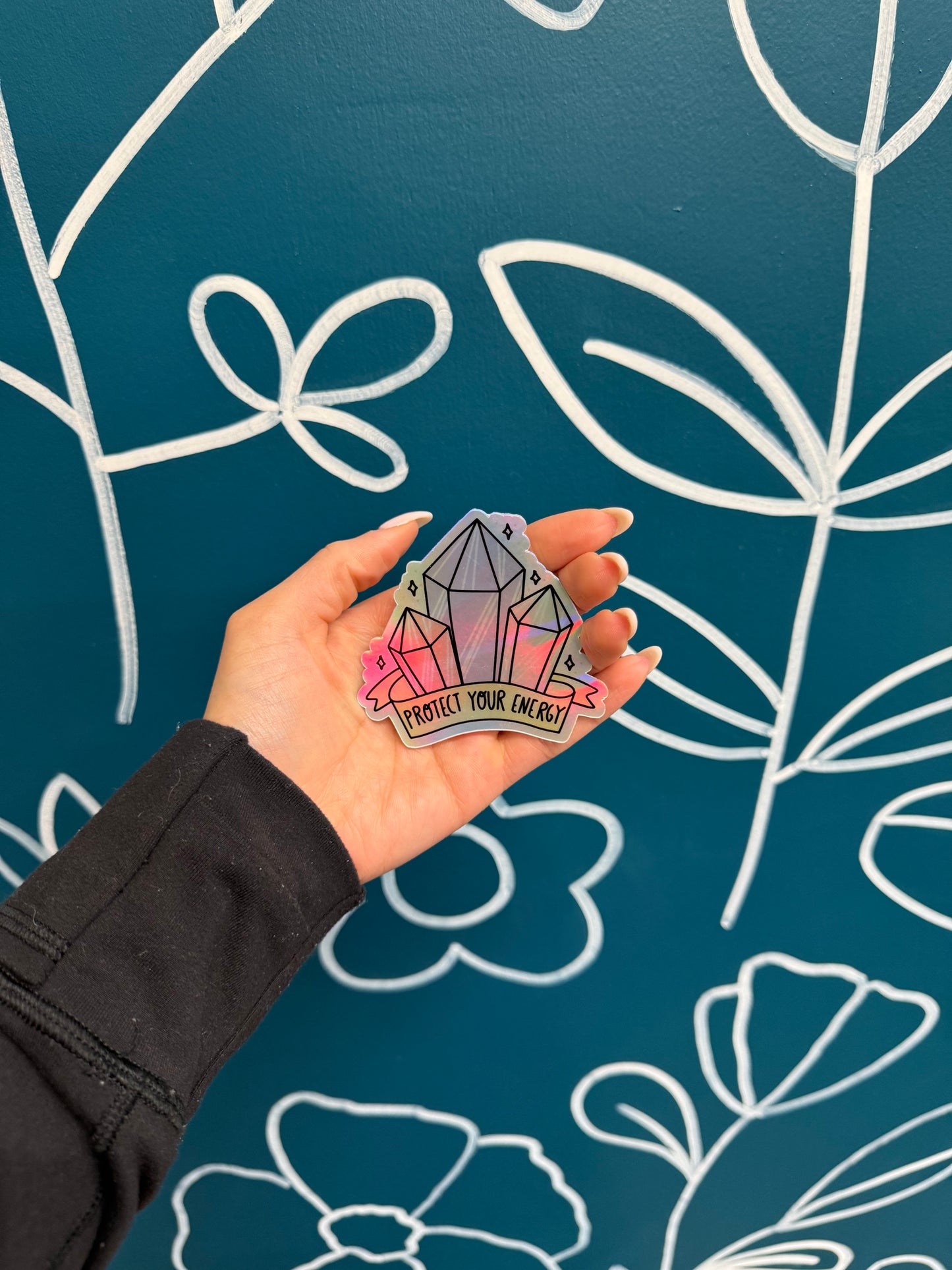 "Protect Your Energy" Holographic Sticker