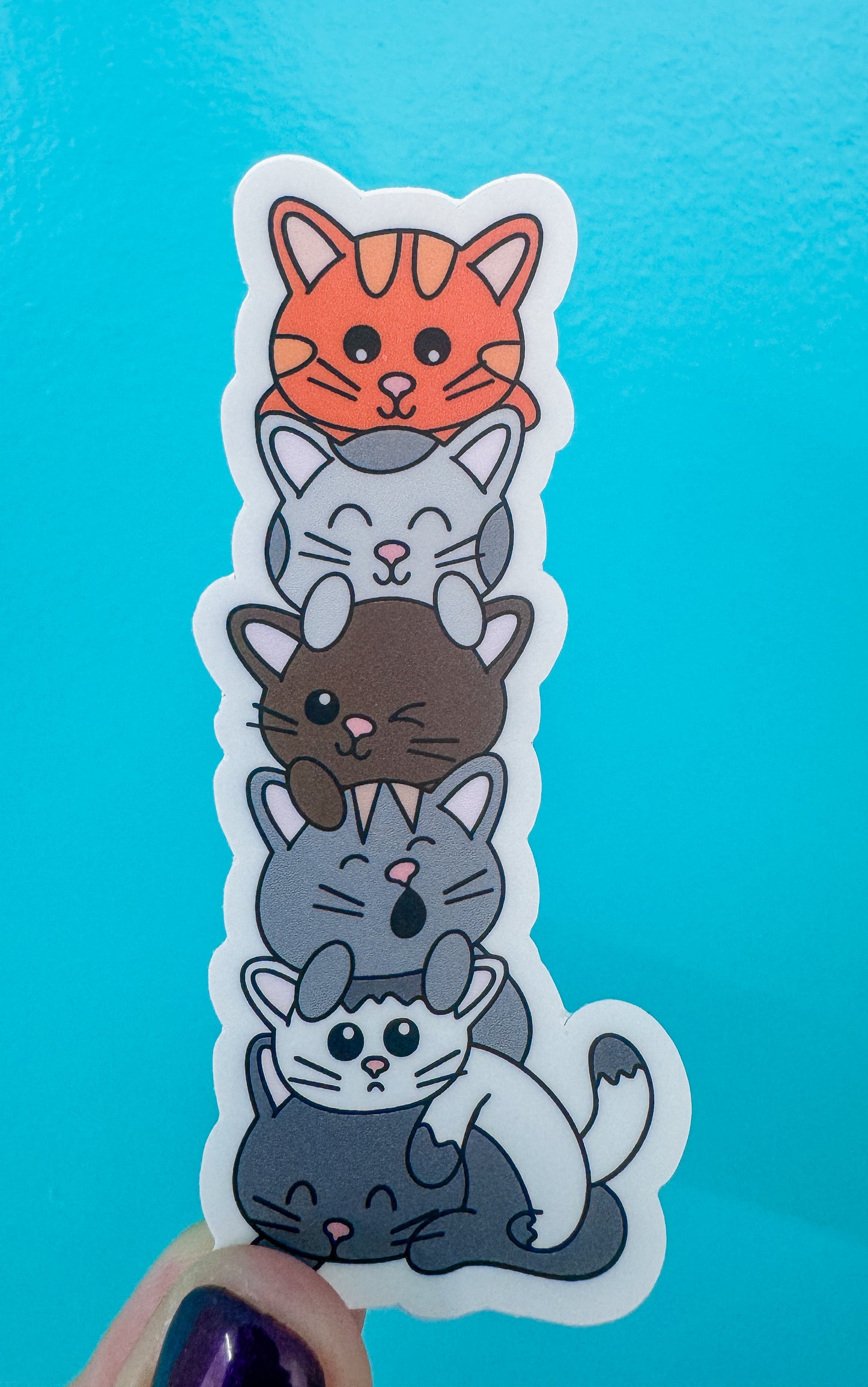 Stack of Cats Vinyl Sticker