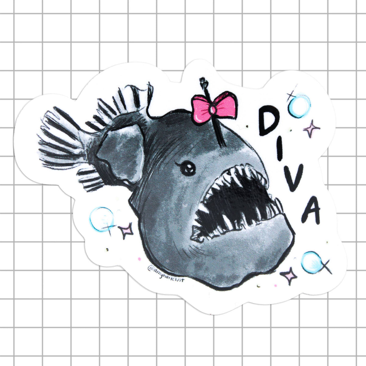 Anglerfish Diva Vinyl Sticker