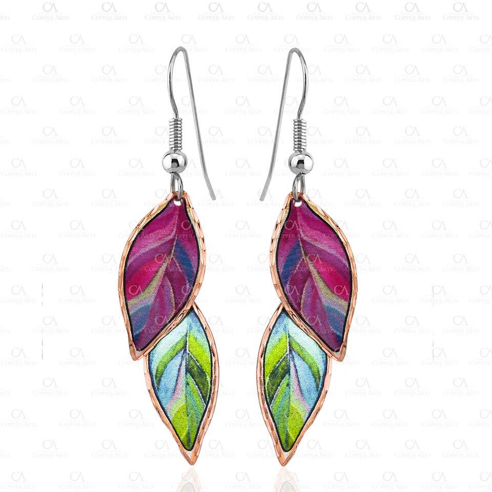 Copper Leaves Earrings