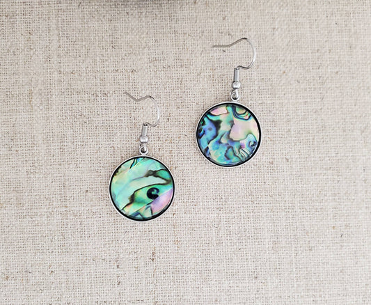 Abalone Shell Circle Earrings