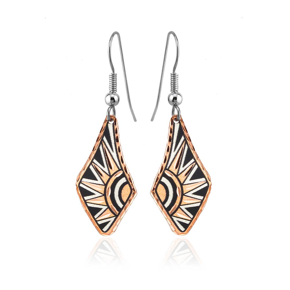 Sunburst Copper Earrings