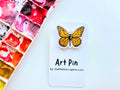 Monarch Butterfly Pin – Nature Insect Watercolor Art