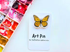 Monarch Butterfly Pin – Nature Insect Watercolor Art