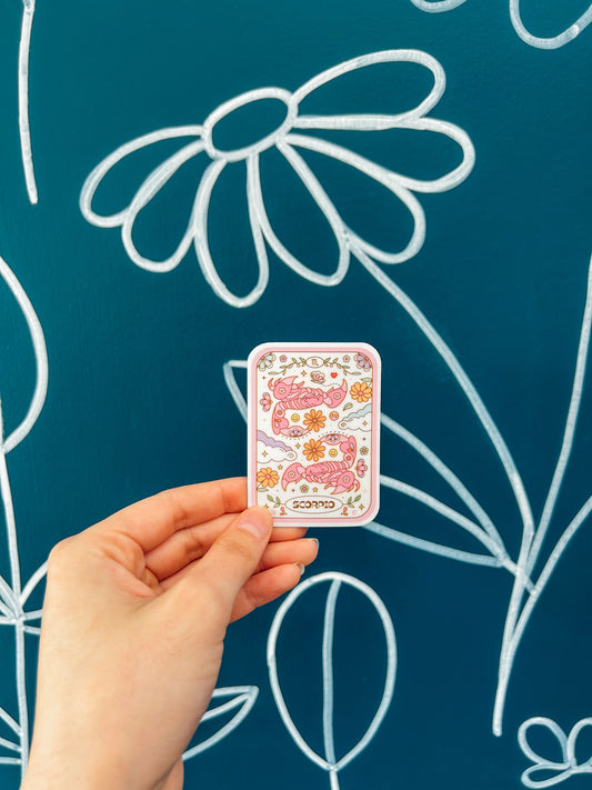Scorpio Tarot Zodiac Card Sticker