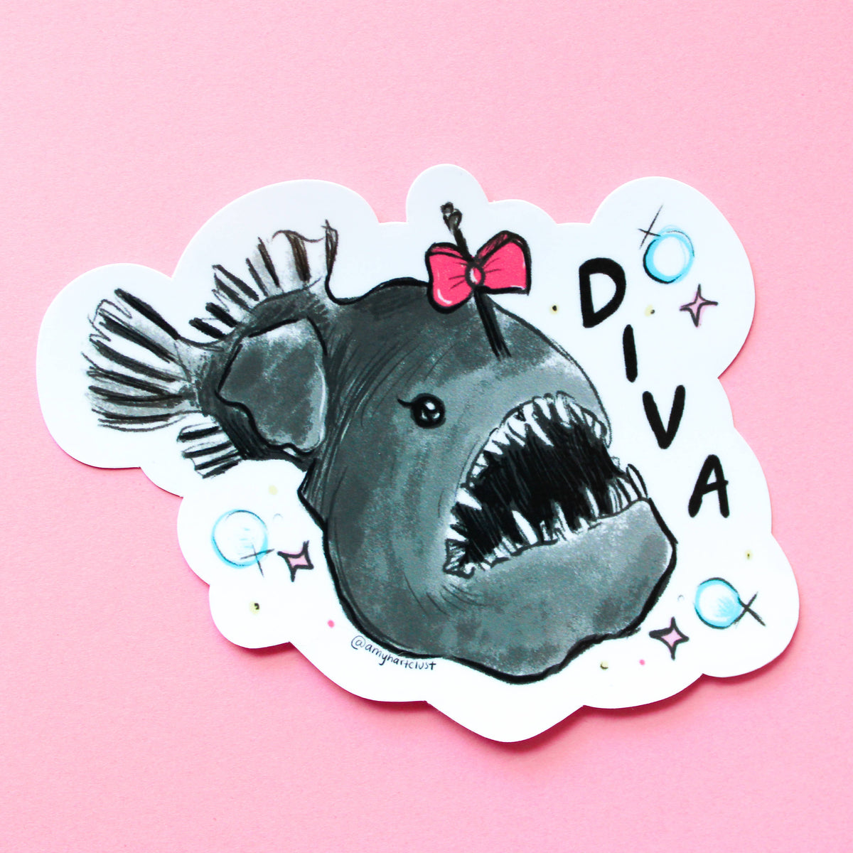 Anglerfish Diva Vinyl Sticker