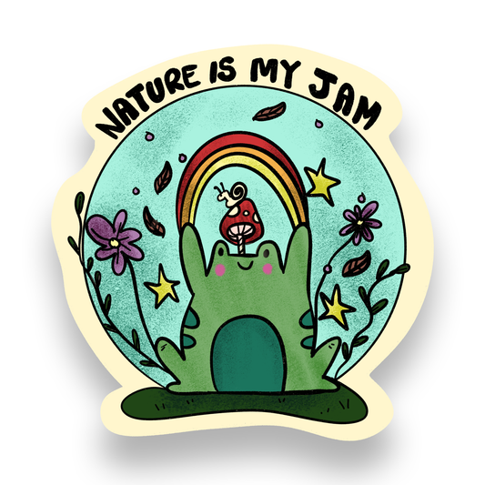 Nature is My Jam Frog Vinyl Sticker