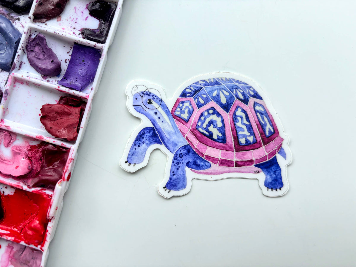 Turtle Purple Vinyl Sticker - Cute Reptile Sticker
