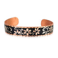 Black Flower Copper Bracelet