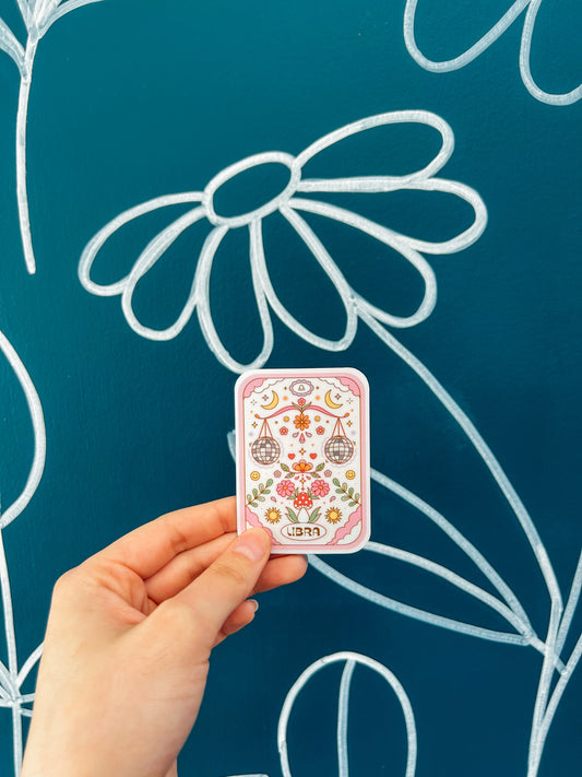 Libra Tarot Zodiac Card Sticker