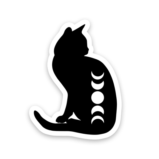 Moon Phase Cat Sticker