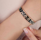 Black Flower Copper Bracelet