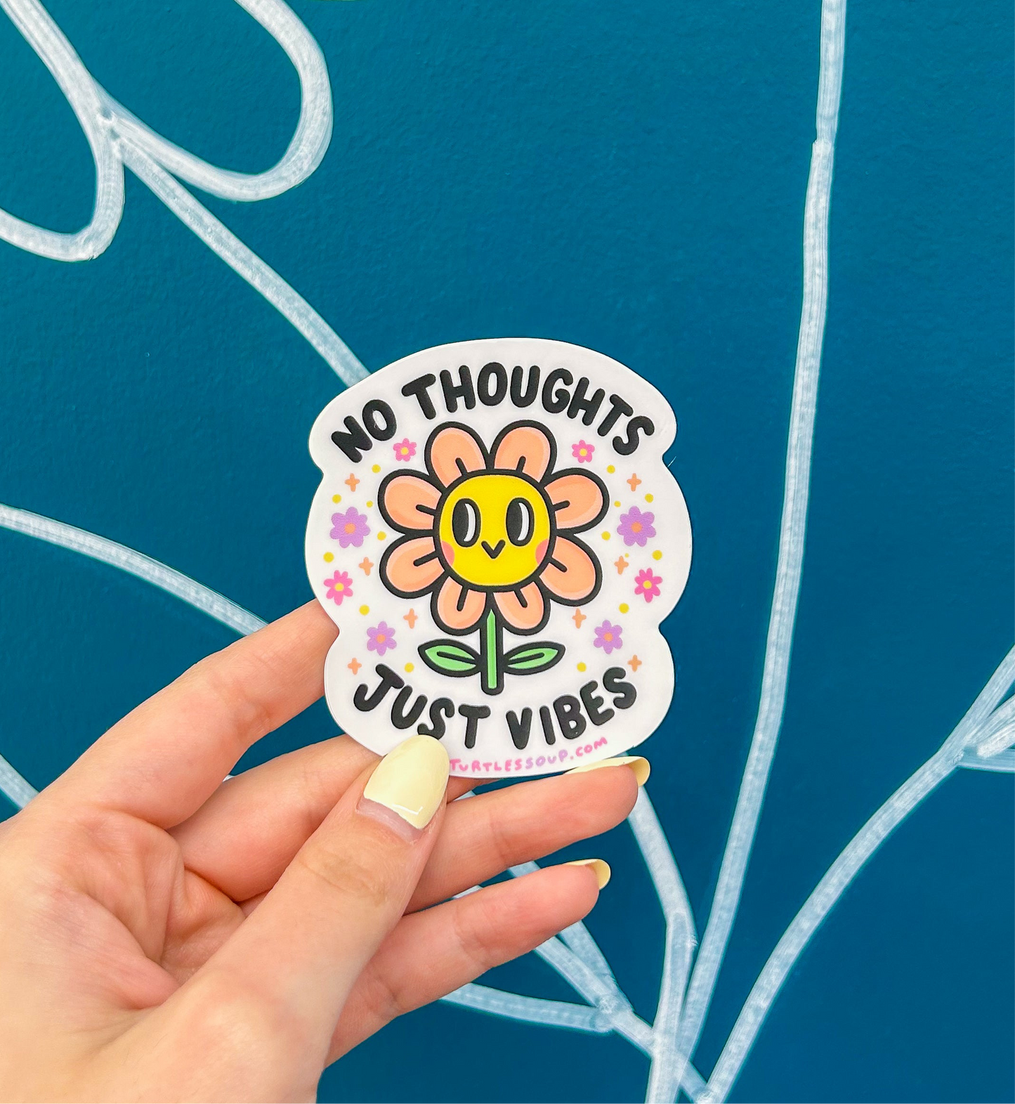No Thoughts Just Vibes Vinyl Sticker
