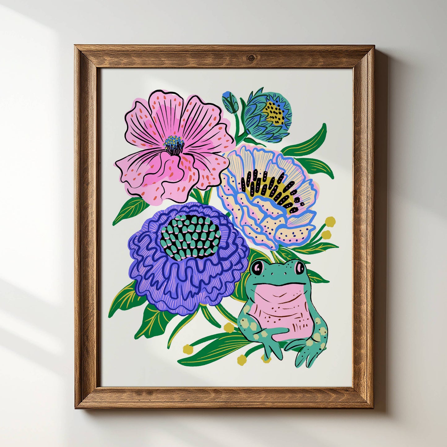 "Frog Floral" - 8" x 10" Art Print