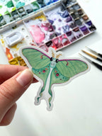 Luna Moth Butterfly Vinyl Sticker – Whimsical Insect Art