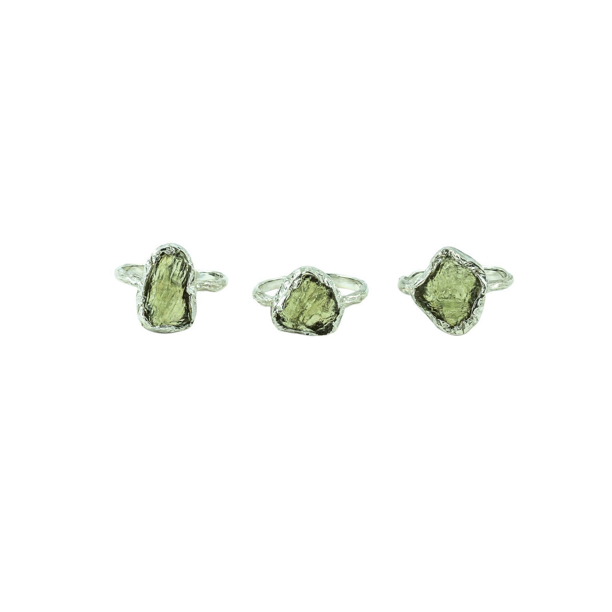 Moldavite Sterling Silver Ring