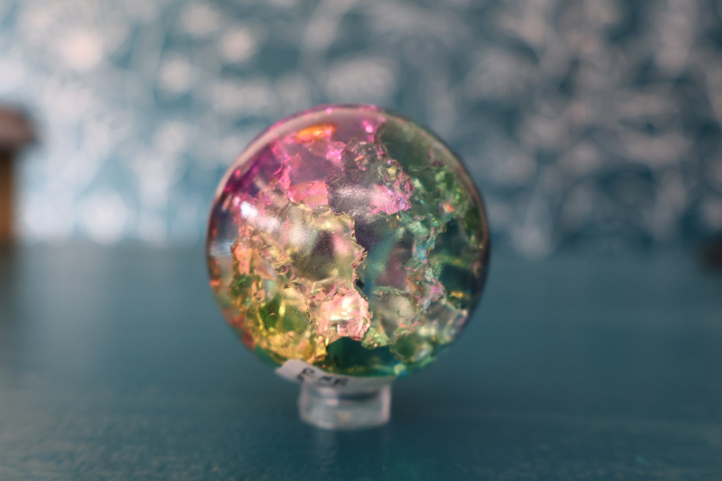 Rainbow Crackle Quartz Sphere