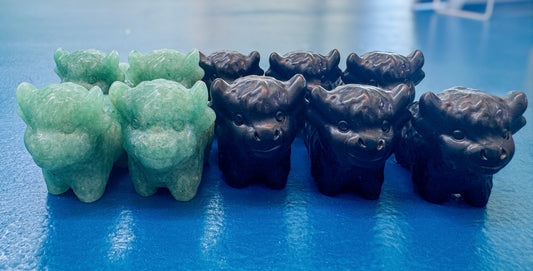 Ox Calf Crystal Carving