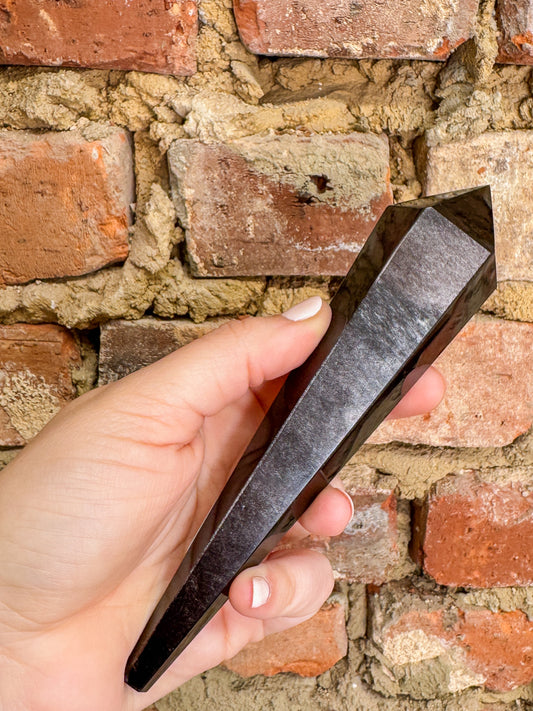 Silver Sheen Obsidian Scepter