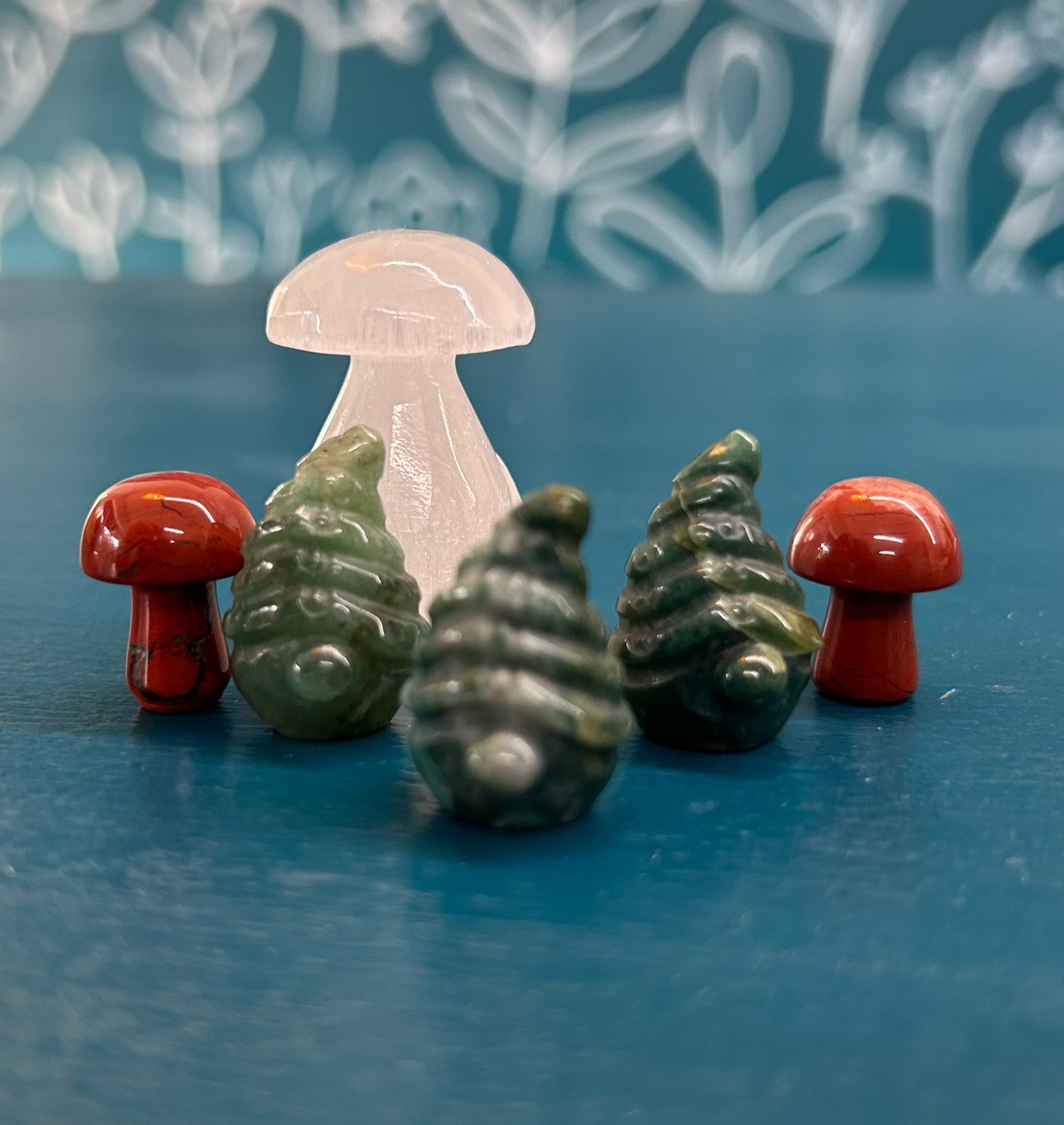 Moss Agate Gnome Carving