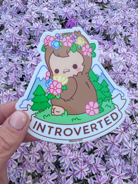 Introverted Bigfoot Vinyl Sticker