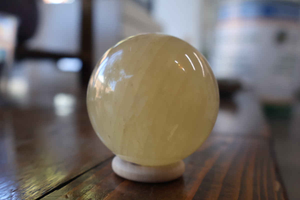 Honey Calcite Sphere
