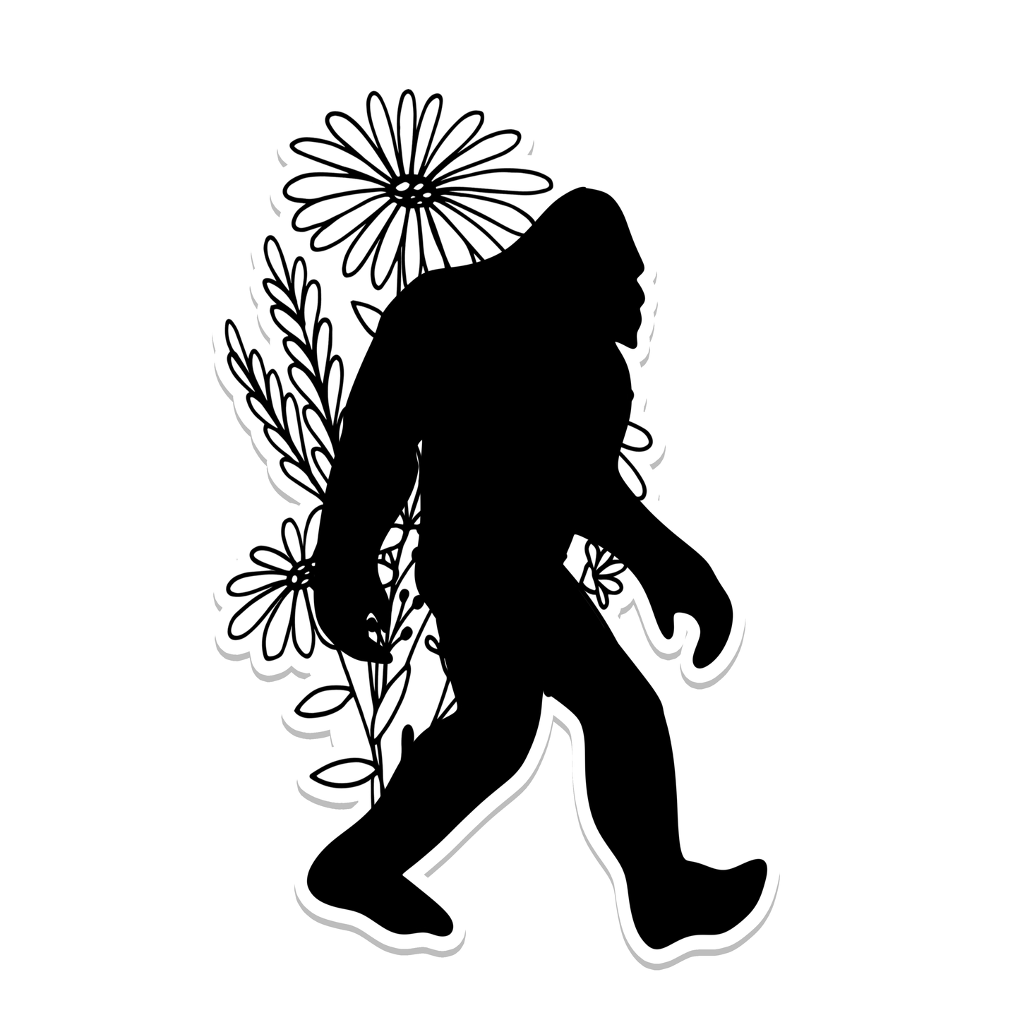 Sasquatch Floral Cryptid Sticker