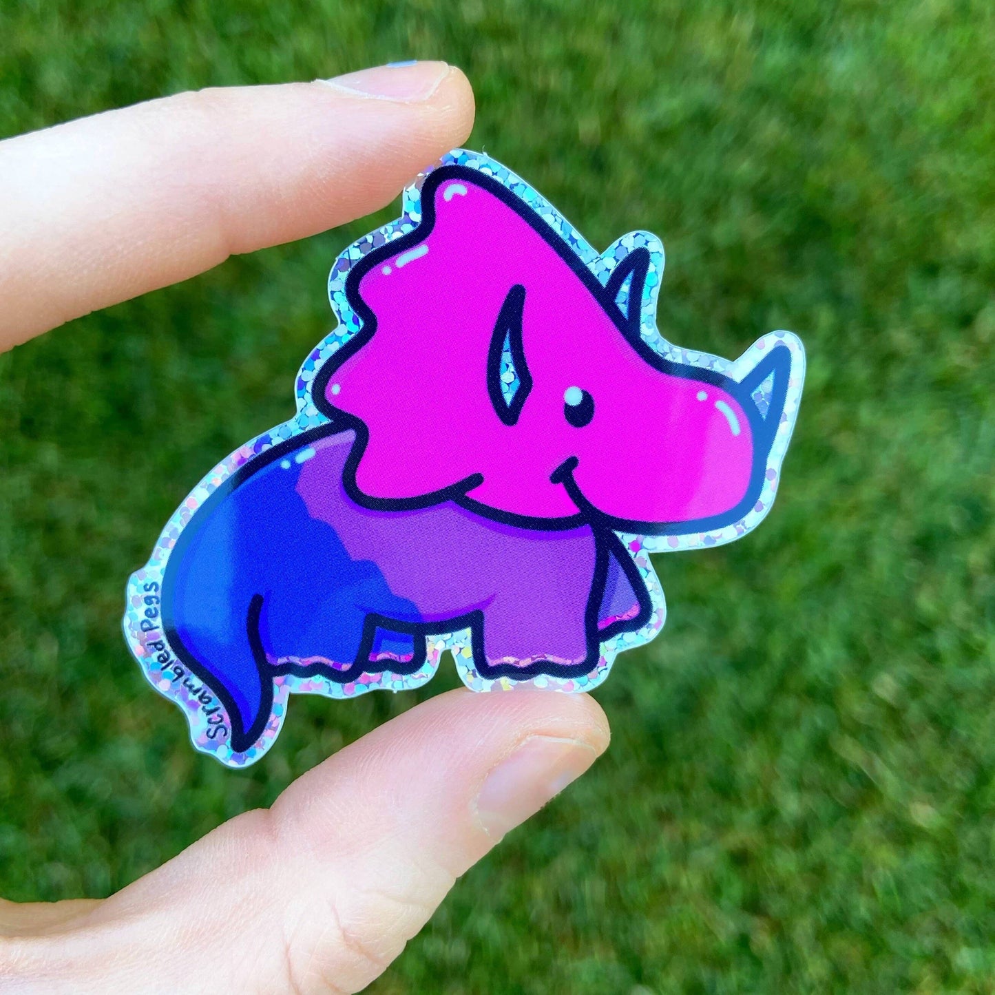 Bi-ceratops Bisexual Pride Waterproof Sticker LGBTQ Decal
