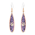 Purple Floral Teardrop Earrings