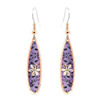 Purple Floral Teardrop Earrings