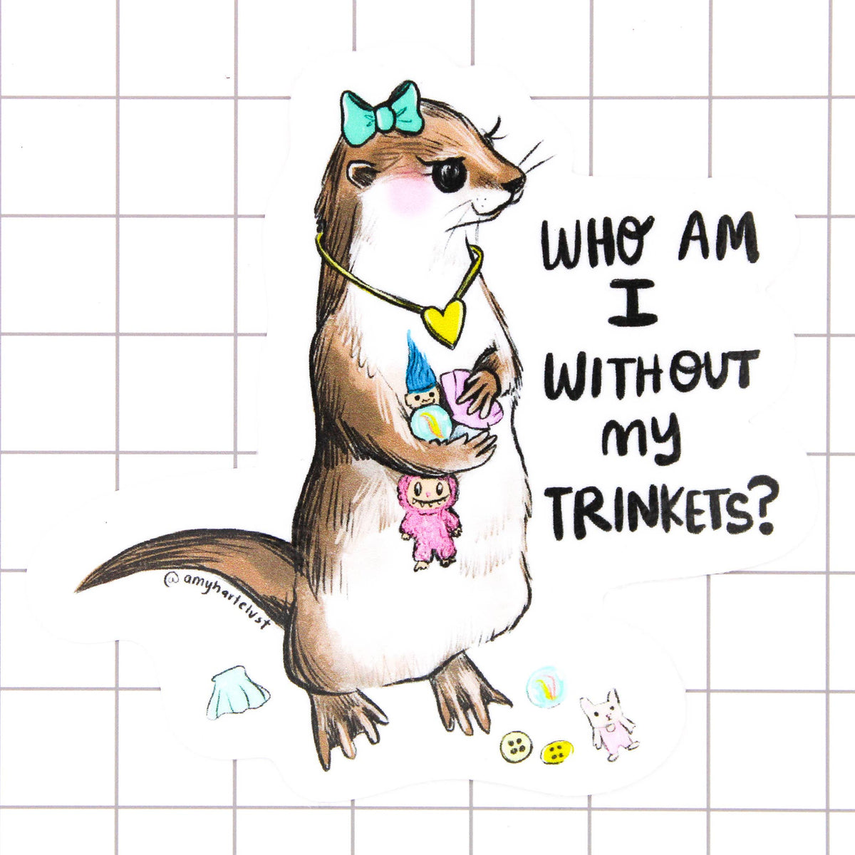 Trinket Otter Vinyl Sticker