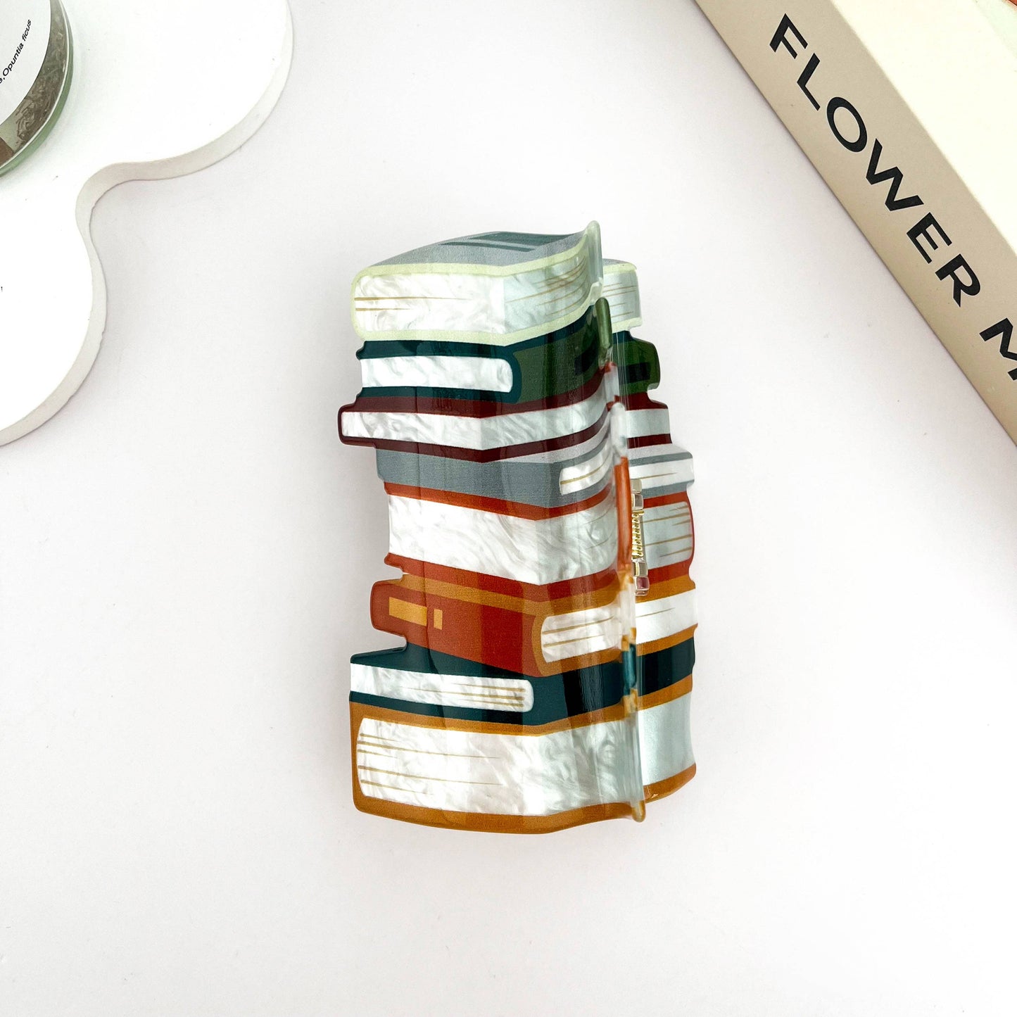 Oversize Lost in Ocean Books Hair Claw Clip
