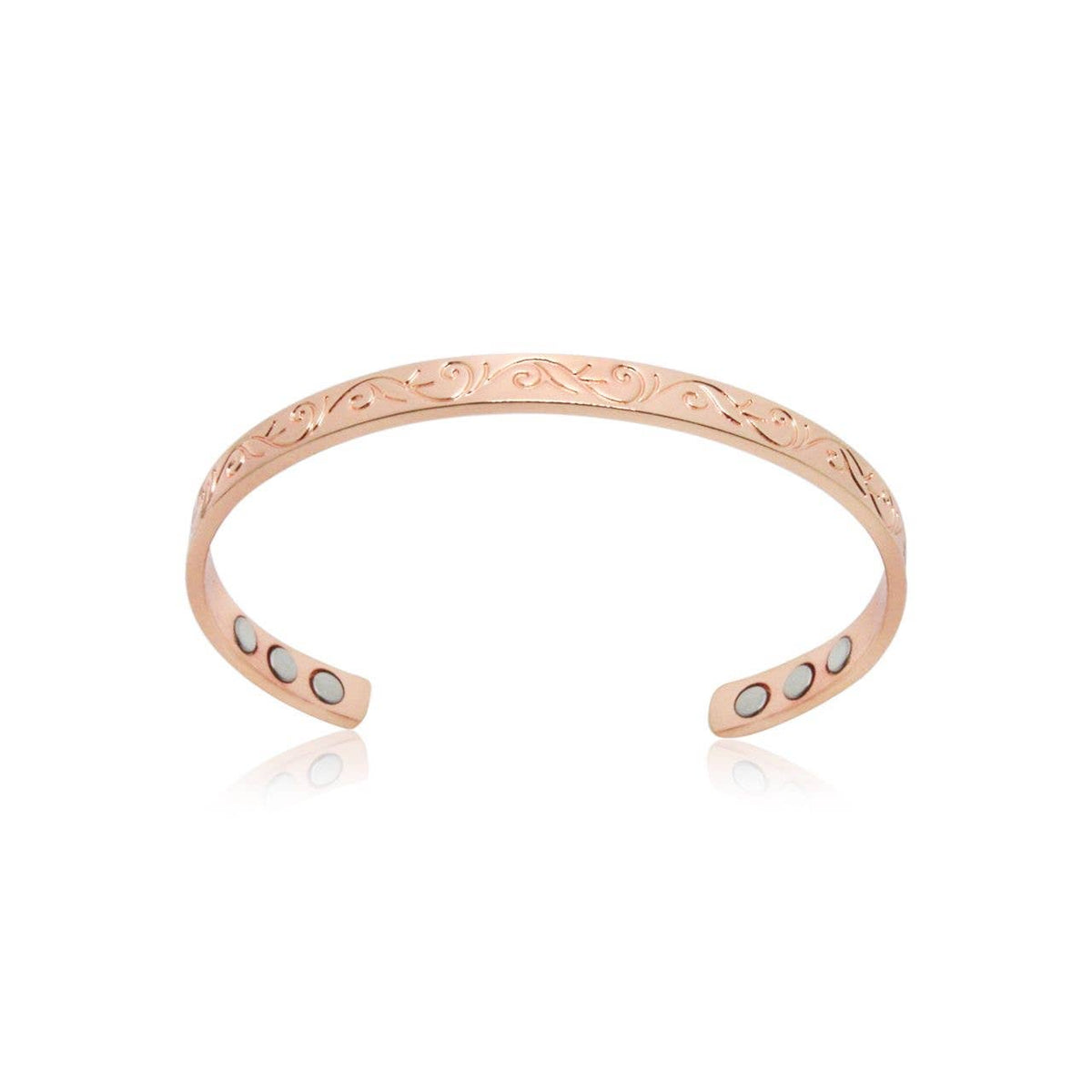 Dainty Flower Embossed Copper Bracelet