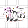 Whimsy and Rage Possum Vinyl Sticker